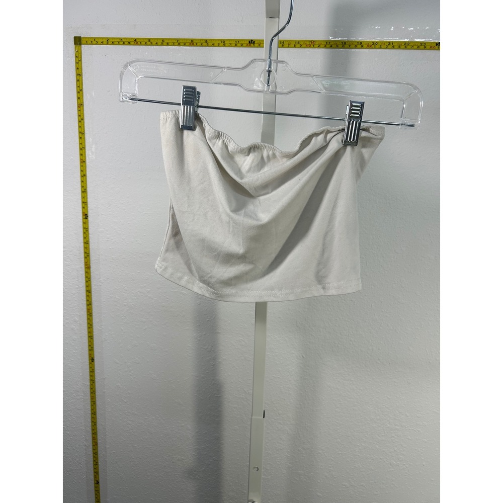 SHEIN White Tube Top Strapless‎ Cropped Basic Stretch Tank Womens Size Small